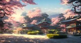 幻想的な春の神社と桜の風景_29