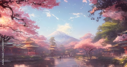 Fantastic shrine and cherry blossoms in spring _21