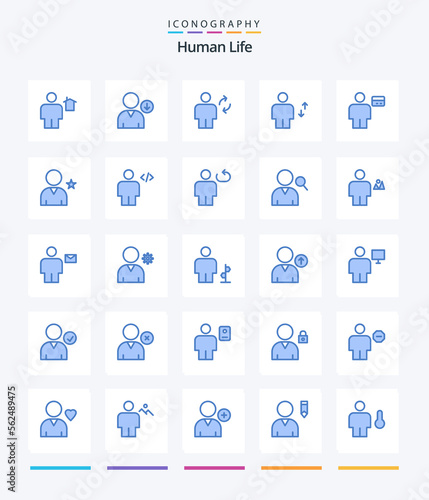 Creative Human 25 Blue icon pack Such As move. elevator. avatar. body. update