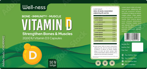 Vitamin D Label Design Supplement Label Design Multivitamins label, Healthcare product label design, jar label, bottle label design