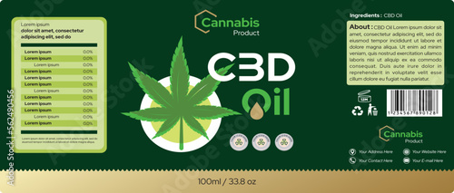 CBD oil Label Design, Hemp Oil Label Design Cannabis Product Packaging Vector File