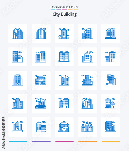 Creative City Building 25 Blue icon pack Such As work. office. estate. building. building