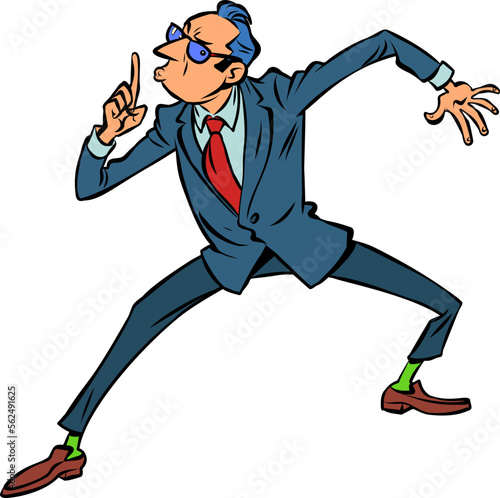 businessman shh gesture, secret silence concept, silence and caution