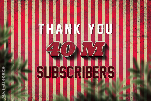 40 Million  subscribers celebration greeting banner with Retro 3 Design