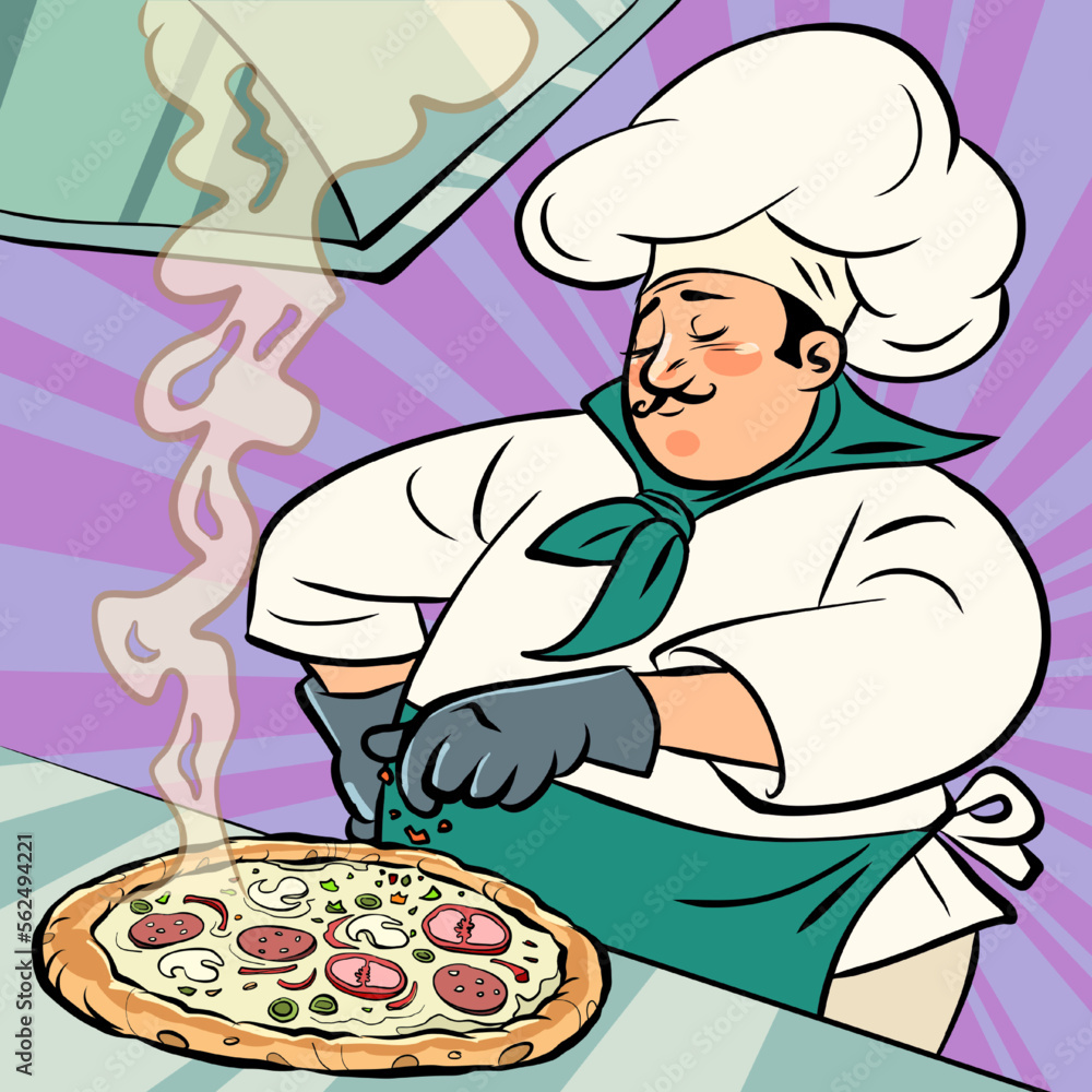 pizza restaurant, chef man preparing a dish, ingredients, street traditional italian food pizza restaurant, chef man preparing a dish, ingredients, street traditional italian food
