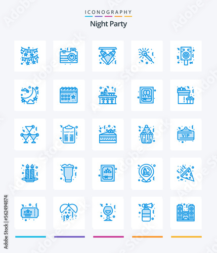 Creative Night Party 25 Blue icon pack Such As speaker. studio. celebration. music. night