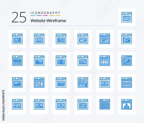 Website Wireframe 25 Blue Color icon pack including web. internet. website. search. web