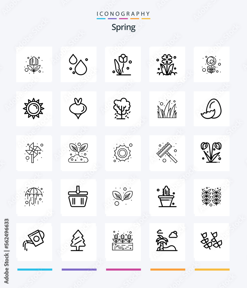 Creative Spring 25 OutLine icon pack  Such As spring. brightness. flower. sun. macro