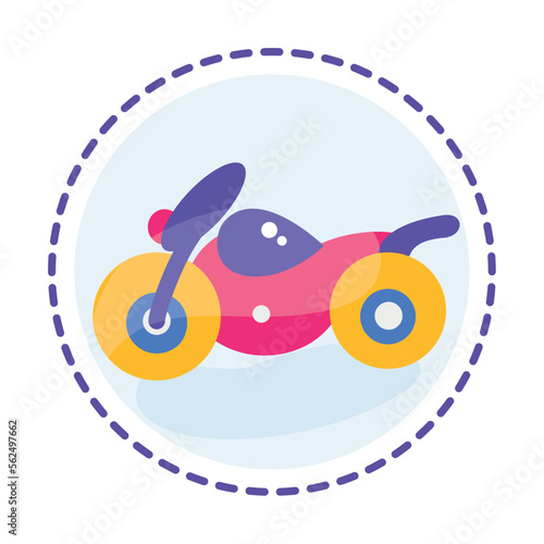 Isolated colored motorcycle toy icon Flat design Vector