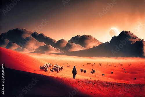 Shepherd and his flock on Mars