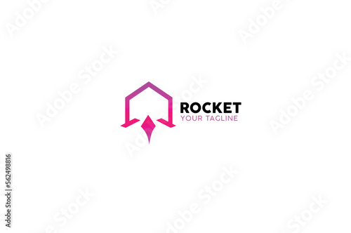 Rocket logo design, gradient rocket logo design