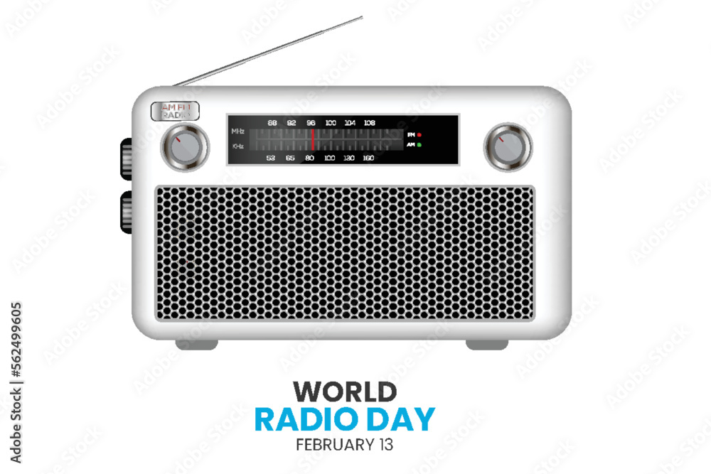 vector world radio day with realistic radio design concept illustration in flat style, isolated on white background vector world radio day with realistic radio design concept illustration in flat style, isolated on white background