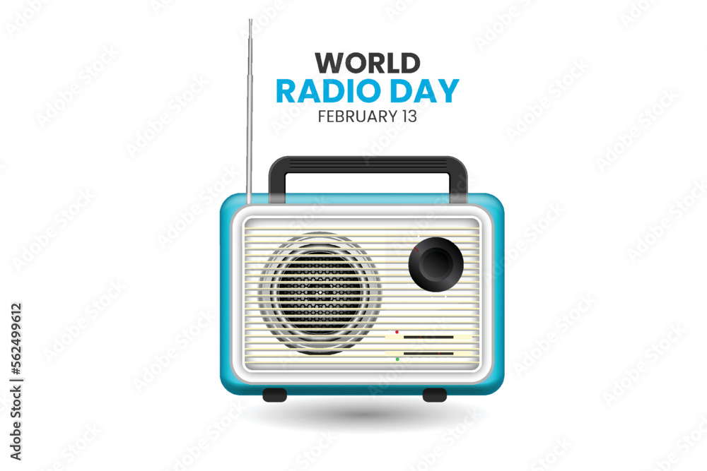 vector world radio day with realistic radio design concept illustration in flat style, isolated on white background vector world radio day with realistic radio design concept illustration in flat style, isolated on white background