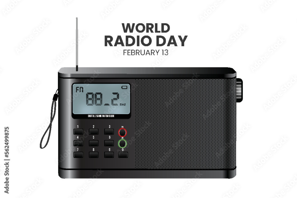 world radio day with realistic radio design concept world radio day with realistic radio design concept