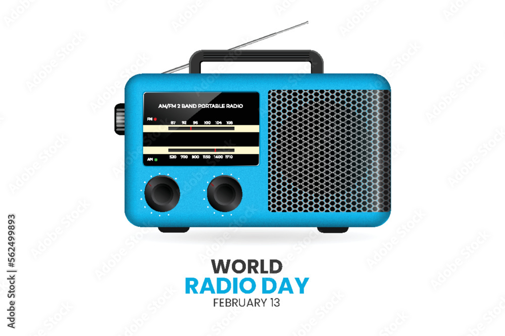 world radio day with realistic radio design concept world radio day with realistic radio design concept