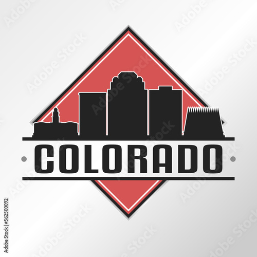 Colorado Springs  CO  USA Skyline Logo. Adventure Landscape Design Vector City Illustration Vector illustration.