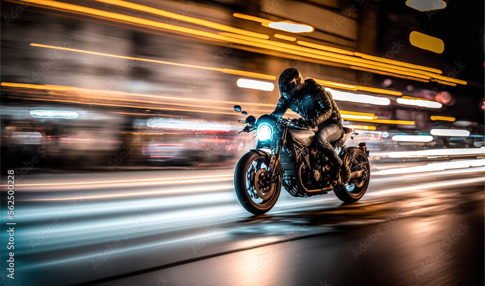 Motorbike Rider in Motion - Generative AI