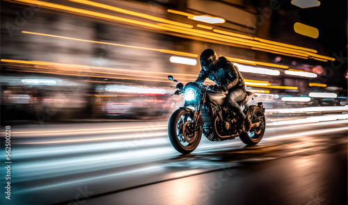 Motorbike Rider in Motion - Generative AI © studio33
