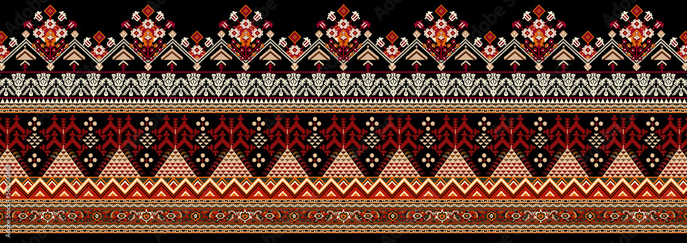textile design digital border and motif