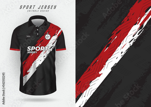 Mock up background for sport jersey football running racing black red white diagonal stripes