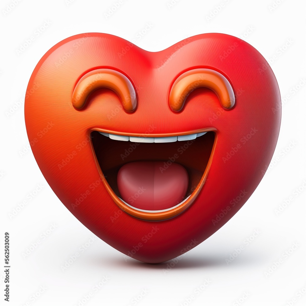 Happy Valentine heart of love with a smiley face. Generative AI. Happy Valentine heart of love with a smiley face. Generative AI.