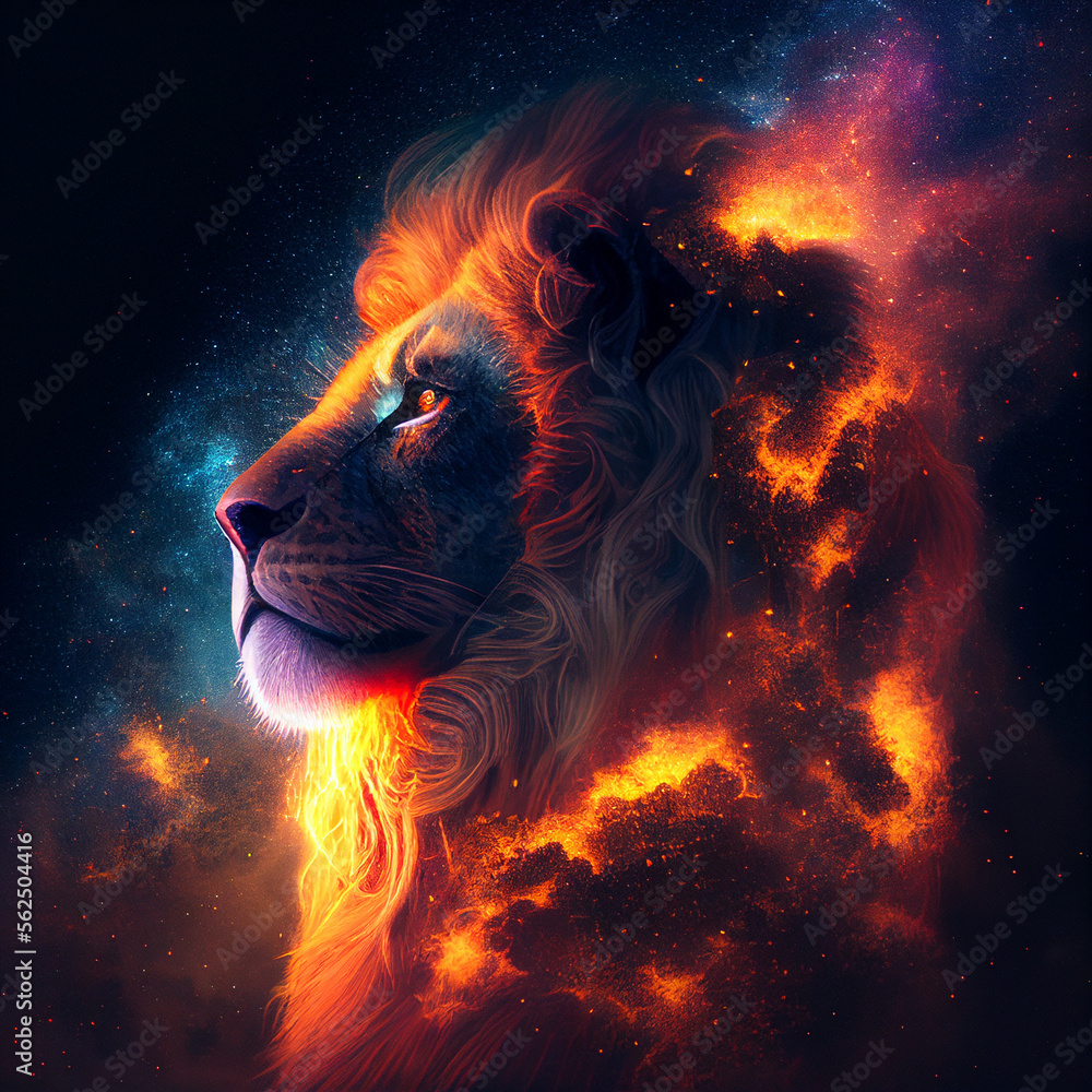 Lion fire art 6914228