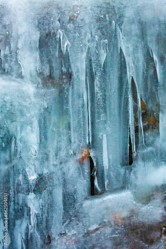 Ice formation colors on ledges of Bolton Notch in Connecticut.