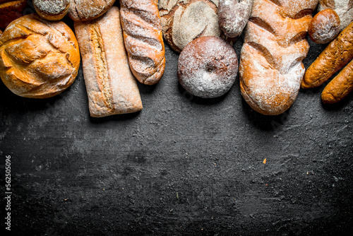 Different kinds of fresh bread.