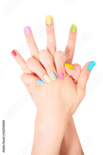 Young woman hands with brig...