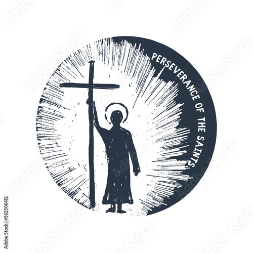 A hand-drawn Christian illustration. John Calvin's Tulip. Perseverance of the saints.