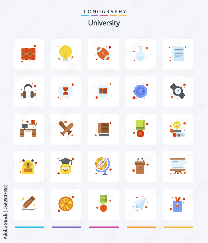 Creative University 25 Flat icon pack  Such As files. . american. research. flask