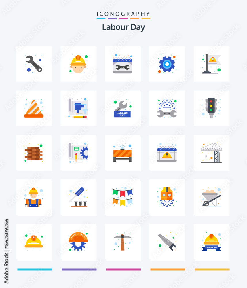 Creative Labour Day 25 Flat icon pack  Such As labor. communist. maintenance. labour. gear