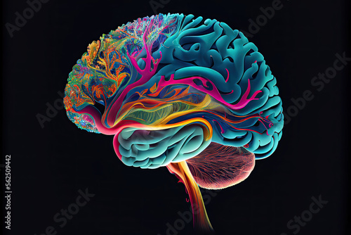 Neurodivergent brain, Generative AI photo