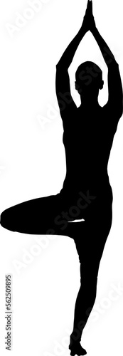 Yoga silhouette - person doing yoga
