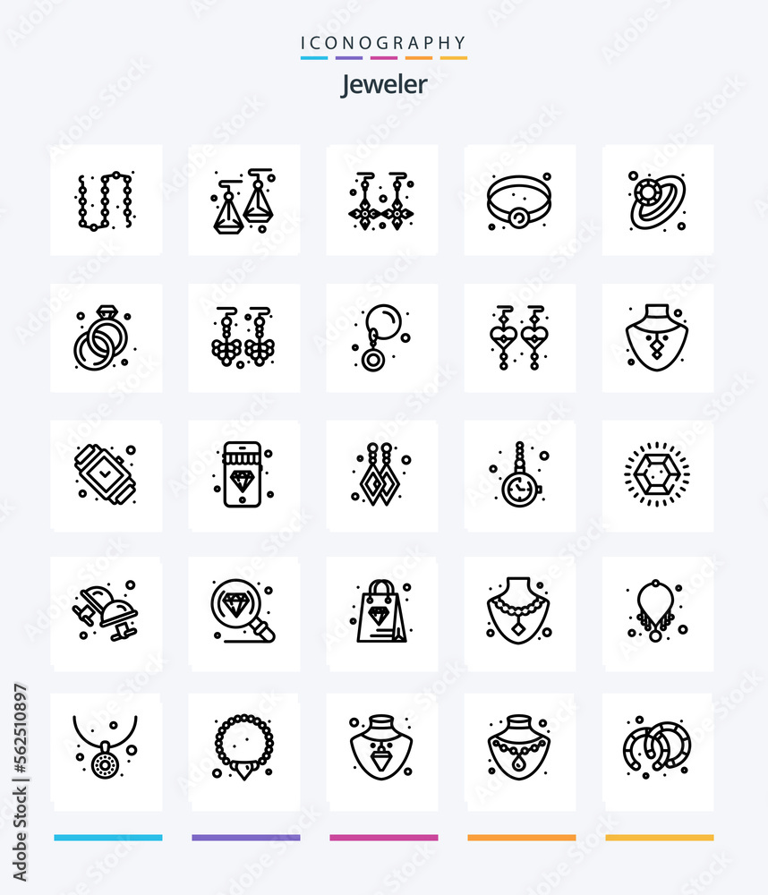 Creative Jewellery 25 OutLine icon pack  Such As ring. diamond. drop. jewel. bracelet