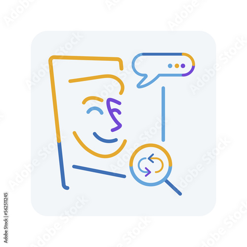 Modern avatar icon, outline portrait, workflow, internet communication, doodle