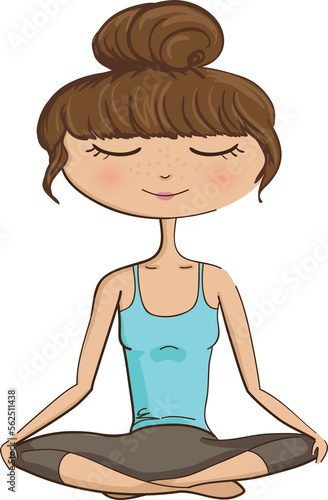 Illustration - young woman meditating