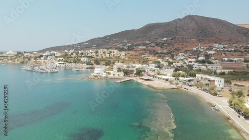 The sandy beach Foinikas in Syros island, Greece photo