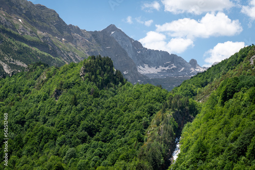 Partial view of a waterfall in the Pyrenees