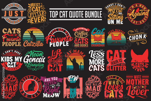 Cat Quote Typography- For Cat Lovers, Print Vector, Template Design.