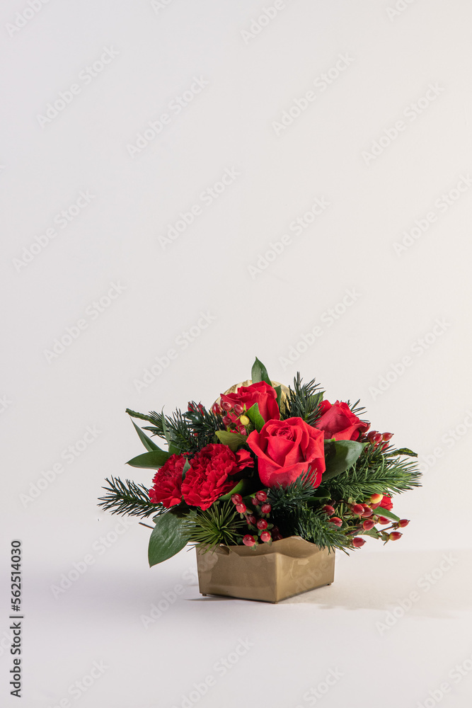 flower arrangement on white background