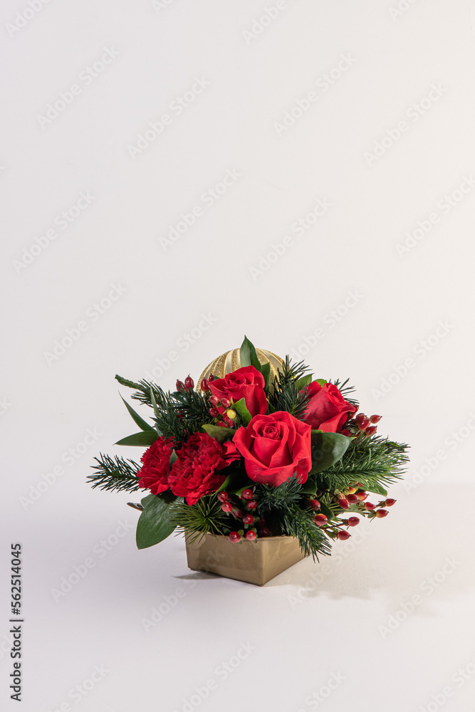 flower arrangement on white background