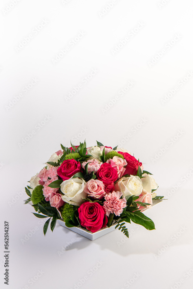 flower arrangement on white background
