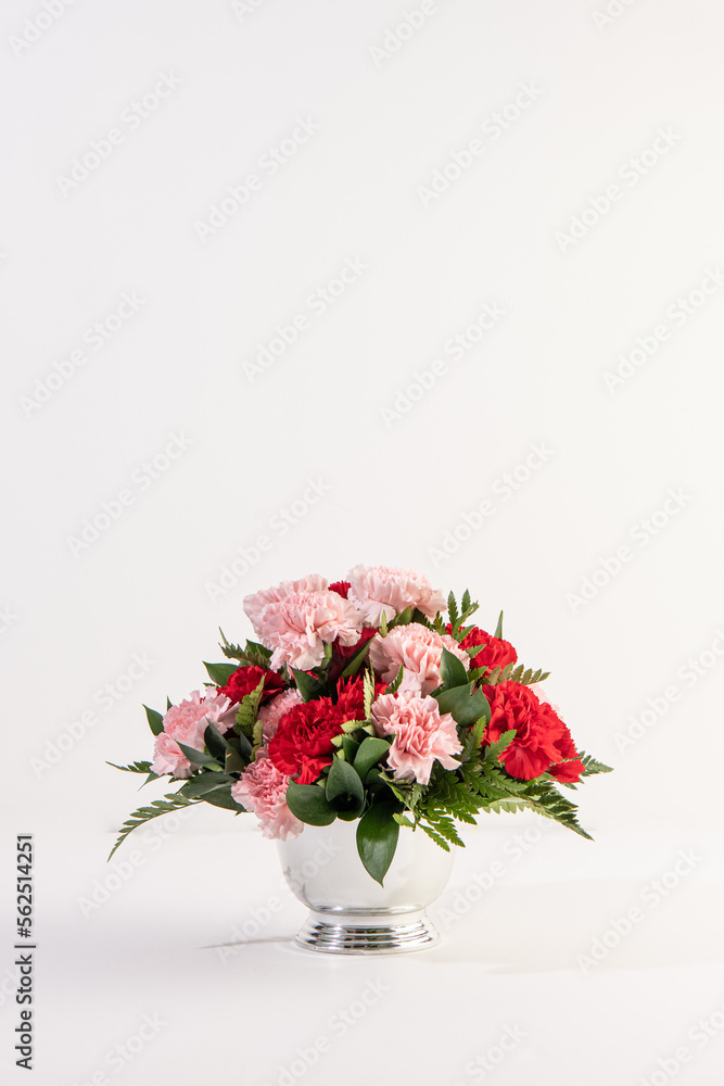 flower arrangement on white background