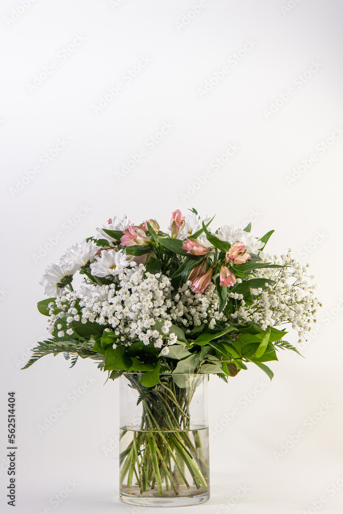 flower arrangement on white background