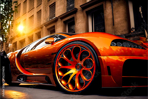 a sports car parked on a street - Generative AI