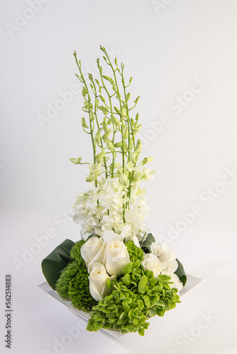 Obraz na płótnie philodendra orchid flower arrangement w salonie