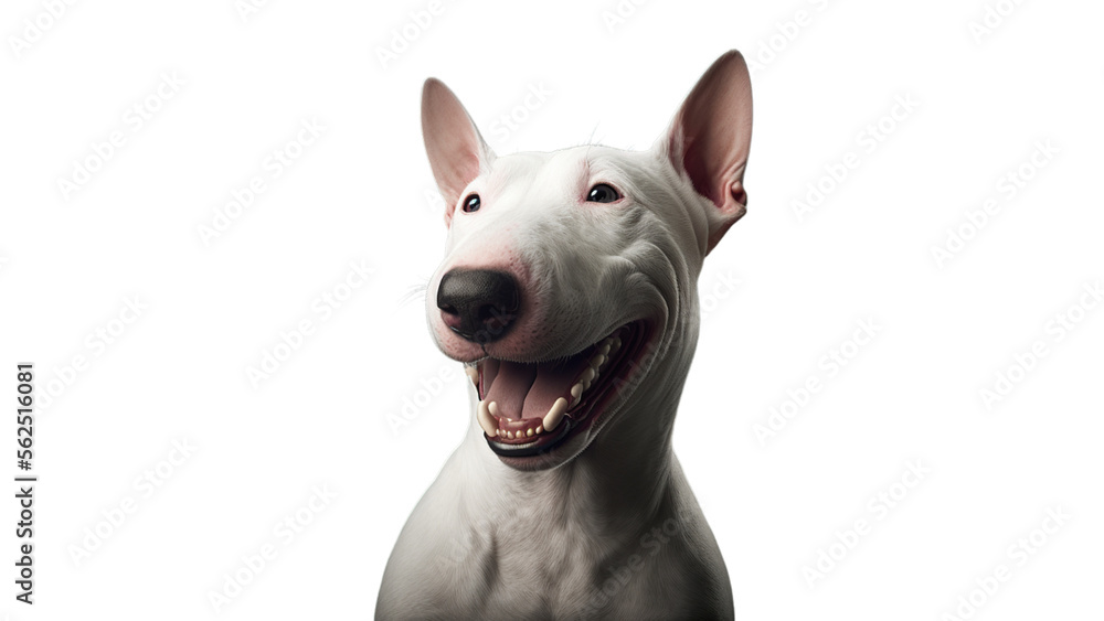 Bull Terrier Dog in a invisible background Generative AI