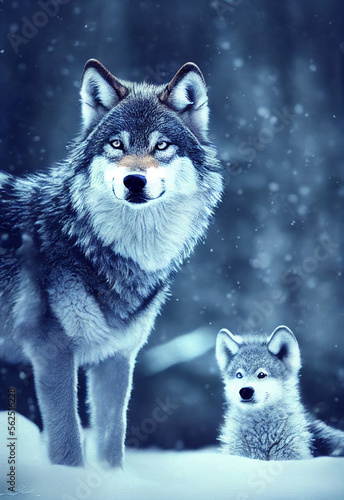 wolf in snow, wolf in winter, wolf, 