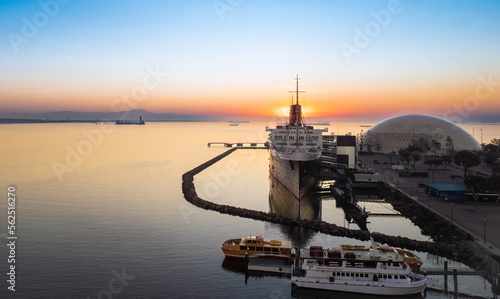 Obraz na płótnie Queen Mary at Sunrise 2, Long Beach, CA November 2022